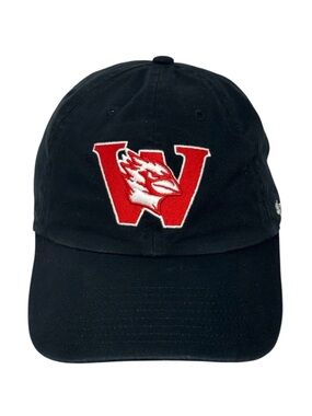Wesleyan University Cardinals 47 Brand Black Red Embroidered Strapback Hat Cap